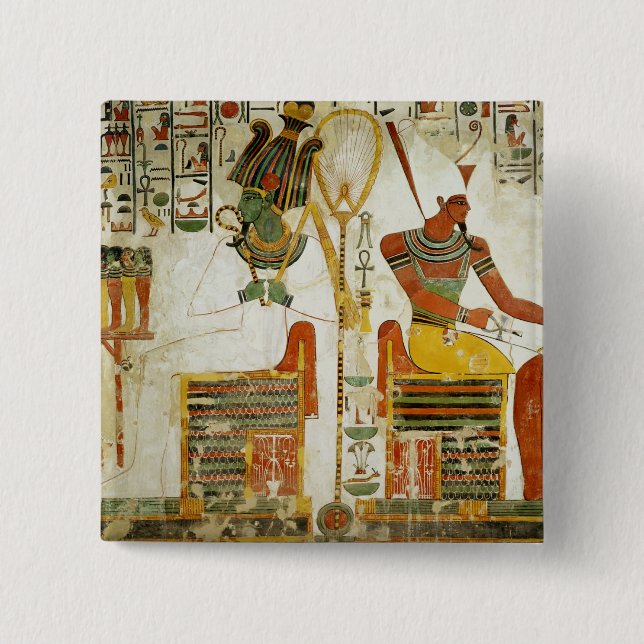 The Gods Osiris and Atum, from Tomb of 15 Cm Square Badge (Front)