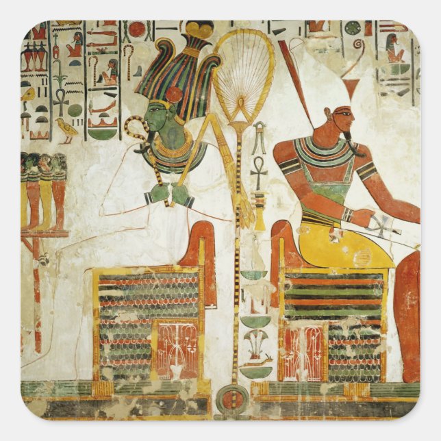 The Gods Osiris and Atum, from Tomb of Square Sticker (Front)