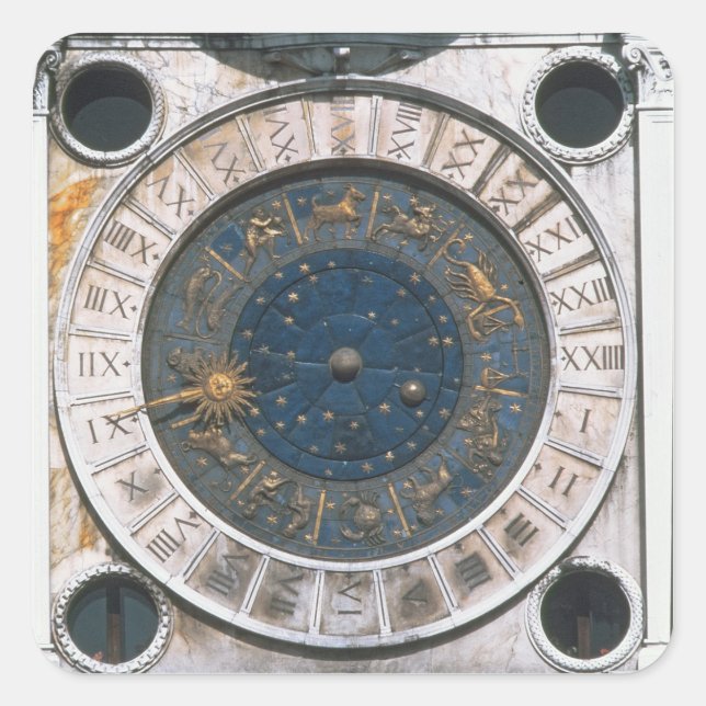 The gold and enamel clock face, design begun by Ma Square Sticker (Front)
