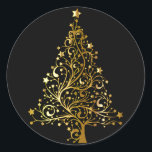 The Gold Christmas Tree Sticker<br><div class="desc">For envelopes,  cards,  gifts,  labels and anything else for the holidays!
Classy stickers with Christmas charm</div>