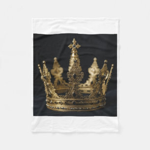 The Gold Crown Sticker Fleece Blanket