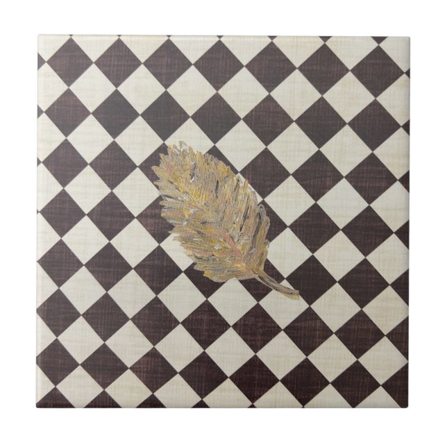 The Gold Leaf Diamond Ceramic Tile  (Front)