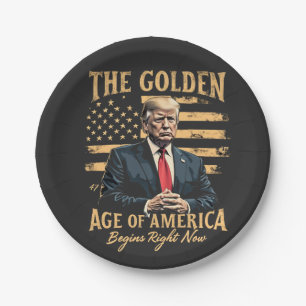 The Golden Age of America Begins Now Paper Plate