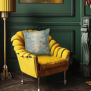 The Golden Age of Grace Art Nouveau Cushion