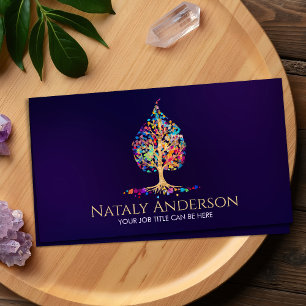 The Golden Bodhi tree - colourful leaves Business Card