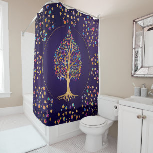 The Golden Bodhi tree - colourful leaves Shower Curtain