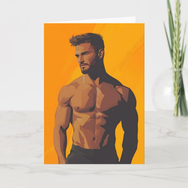 The Golden Boy Gay Greetings Card (Front)
