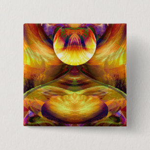 The Golden Buddha 15 Cm Square Badge