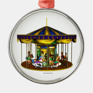 The Golden Carousel Metal Ornament