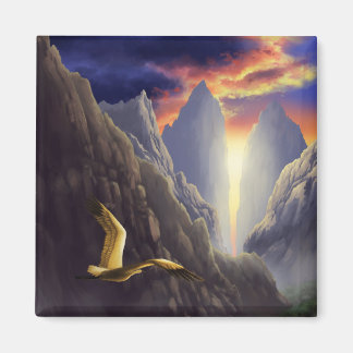 The Golden Crane Flies Magnet