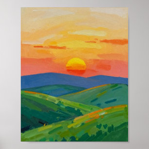 The Golden Descent: A Textured Study Poster