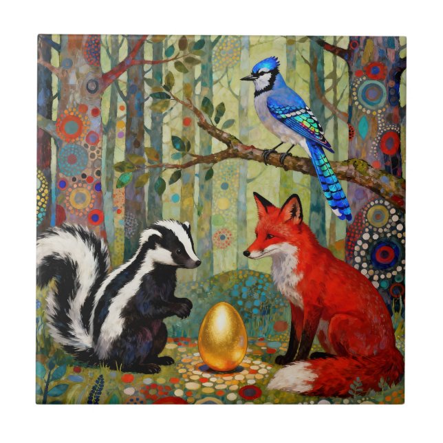 “The Golden Dilemma” Ceramic Tile (Front)
