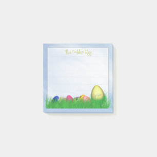 'The Golden Easter Egg' - Blue Sky Lined Post-it Notes