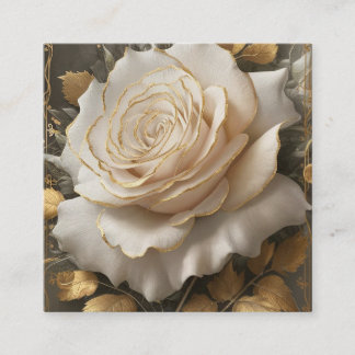 The Golden-Edged White Rose Artwork Enclosure Card