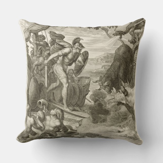 The Golden Fleece Won by Jason (engraving) Cushion (Front)