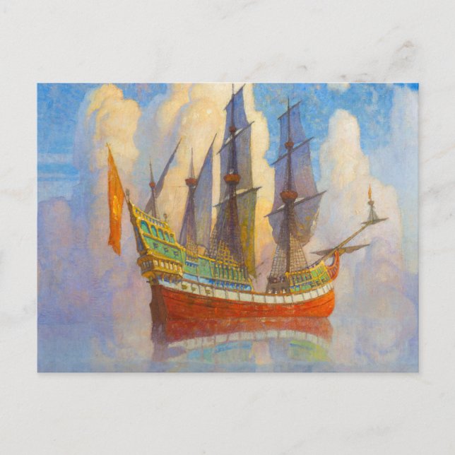 The Golden Galleon, 1922 by Newell Convers Wyeth Postcard (Front)