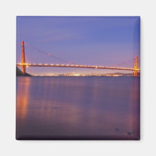 The Golden Gate Bridge at dusk from Kirby Cove Magnet
