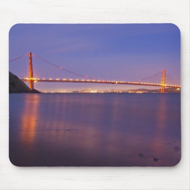 The Golden Gate Bridge at dusk from Kirby Cove Mouse Pad (Front)
