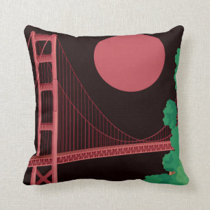 The Golden Gate Bridge at Night Cushion