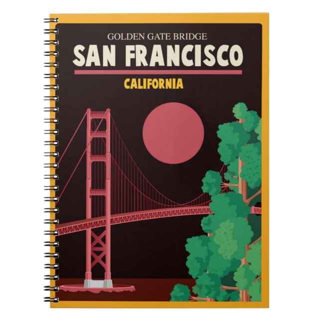 The Golden Gate Bridge at Night Notebook (Front)