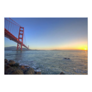 The Golden Gate Bridge at sunrise from Fort Photo Print