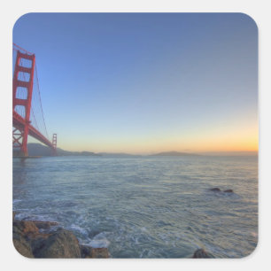 The Golden Gate Bridge at sunrise from Fort Square Sticker