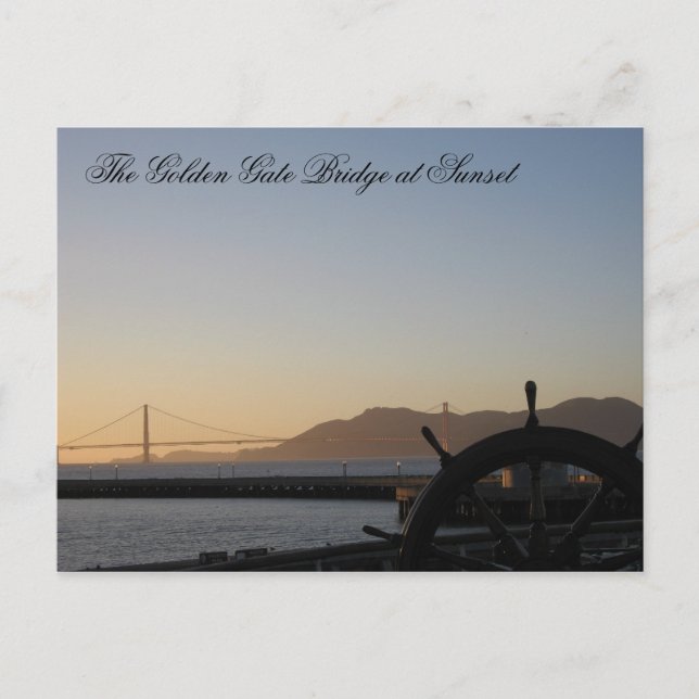 The Golden Gate Bridge at Sunset Postcard (Front)