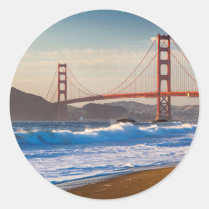 The Golden Gate Bridge From Baker Beach Classic Round Sticker