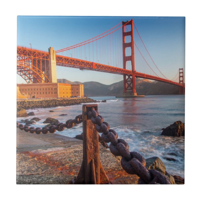 The Golden Gate Bridge From Fort Point Tile (Front)