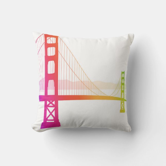The Golden Gate Bridge | Rainbow Style Cushion (Front)