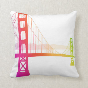 The Golden Gate Bridge   Rainbow Style Cushion