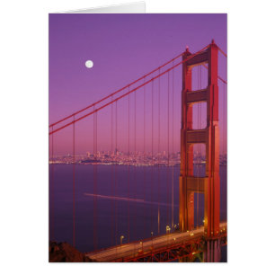 The Golden Gate Bridge shortly after sunset,