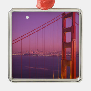 The Golden Gate Bridge shortly after sunset, Metal Tree Decoration