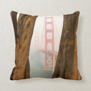 The Golden Gate Bridge Trees from Overlook View Cushion