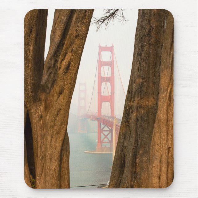 The Golden Gate Bridge | Trees from Overlook View Mouse Pad (Front)