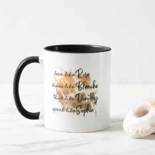 The Golden Girls Black and White Typography Gold Mug