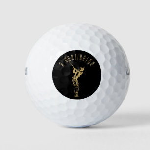 The golden golfer golf balls