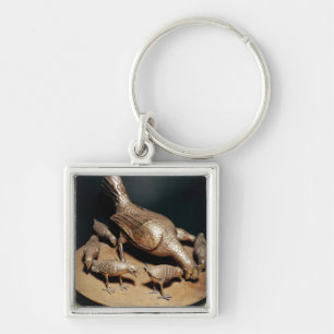 The Golden Hen and her Chicks Key Ring
