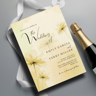 The Golden Hour Grace Photo & Floral Wedding Invitation