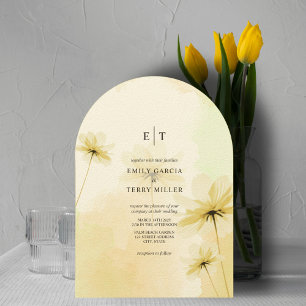 The Golden Hour Grace Photo Monogram Wedding Arch Invitation