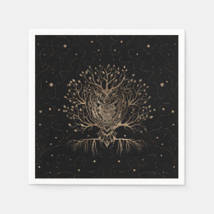 The Golden Owl Tree Napkin