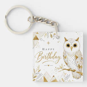 The Golden Owl's Wise Wishes Key Ring