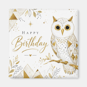 The Golden Owl's Wise Wishes Magnet