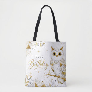 The Golden Owl's Wise Wishes Tote Bag