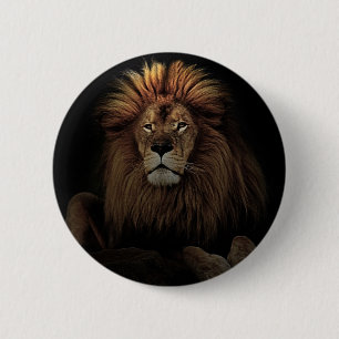 The Golden Proud Lion Africa 6 Cm Round Badge