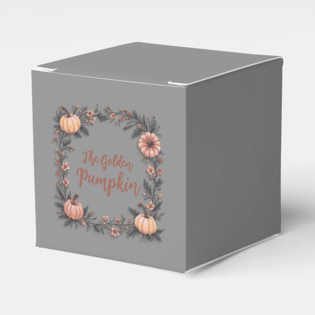The Golden Pumpkin Favour Box (Front Side)