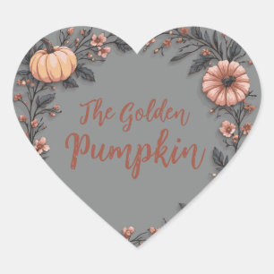 The Golden Pumpkin Heart Sticker