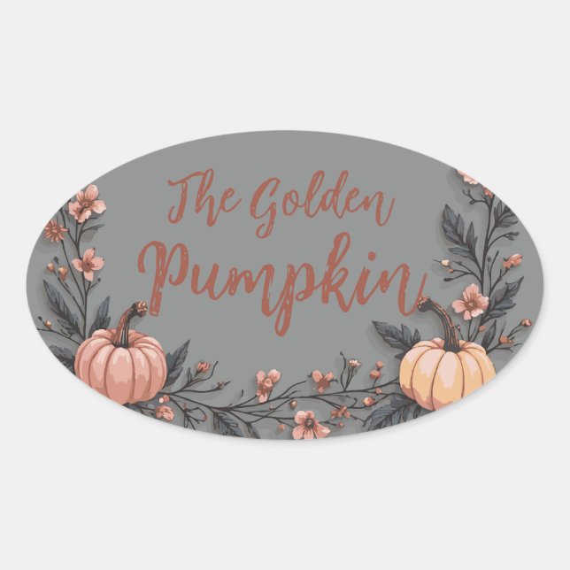 The Golden Pumpkin Oval Sticker (Front)