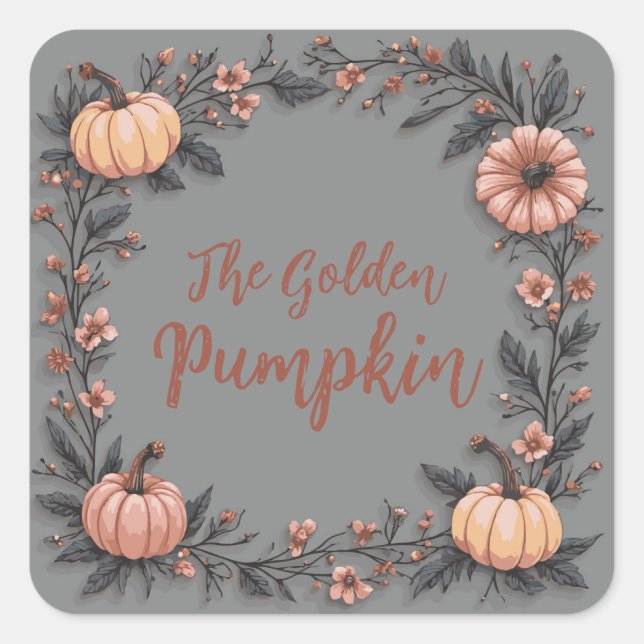 The Golden Pumpkin Square Sticker (Front)