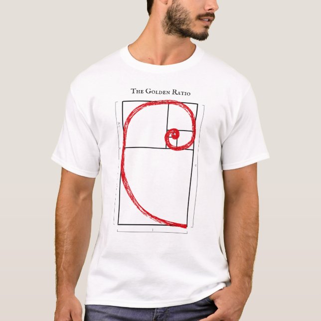 The Golden Ratio - Fibonacci Spiral T-Shirt (Front)